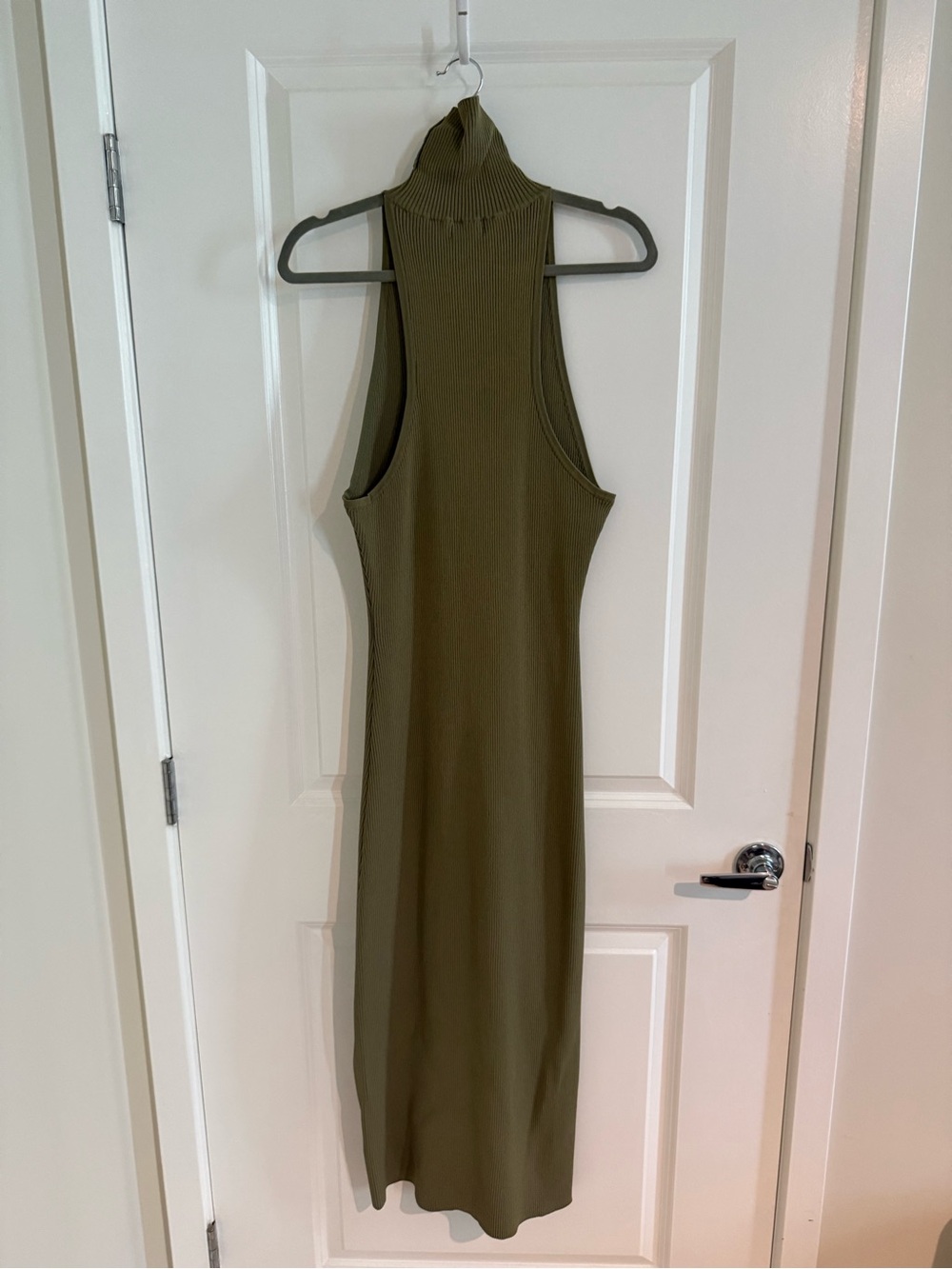 Meshki Olive Green Sleeveless Turtleneck Midi Dress sz XXL (sz 12)